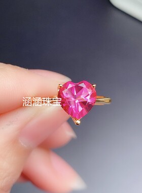 s925银戒指心形空托简单556