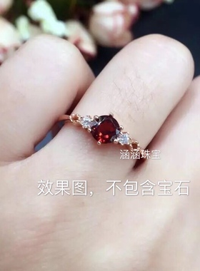 s925银饰品戒指空托圆形翡翠