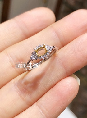 银饰品椭圆形坦桑石碧玺戒指空托