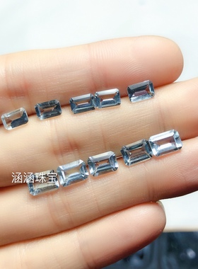 天然海蓝宝裸石戒面长方形65