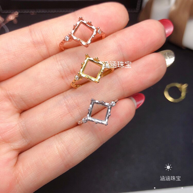 s925银饰品戒指空托代镶糖塔塔图片