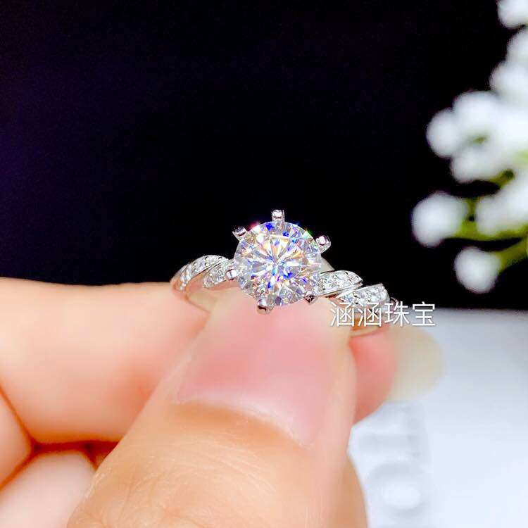 银饰品圆形六爪s925戒指空托6.5