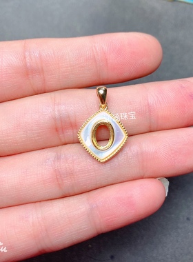 s925银饰品吊坠空托包镶5*7mm代镶欧泊 红宝石 坦桑石 时尚百搭 m