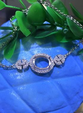 纯银玫瑰金主石手链可定制8