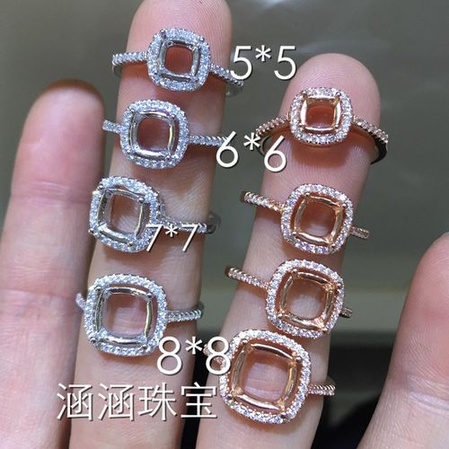 925纯银活口戒指空托代镶各类