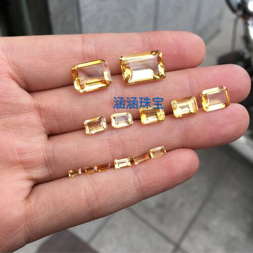 黄水晶裸石戒指吊坠手链镶嵌