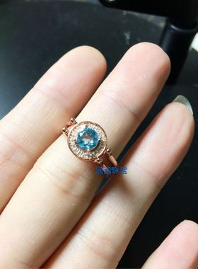 925出纯银双面戒指等托帕石戒指