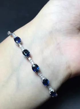 925纯银，玫瑰金手链主石椭圆形