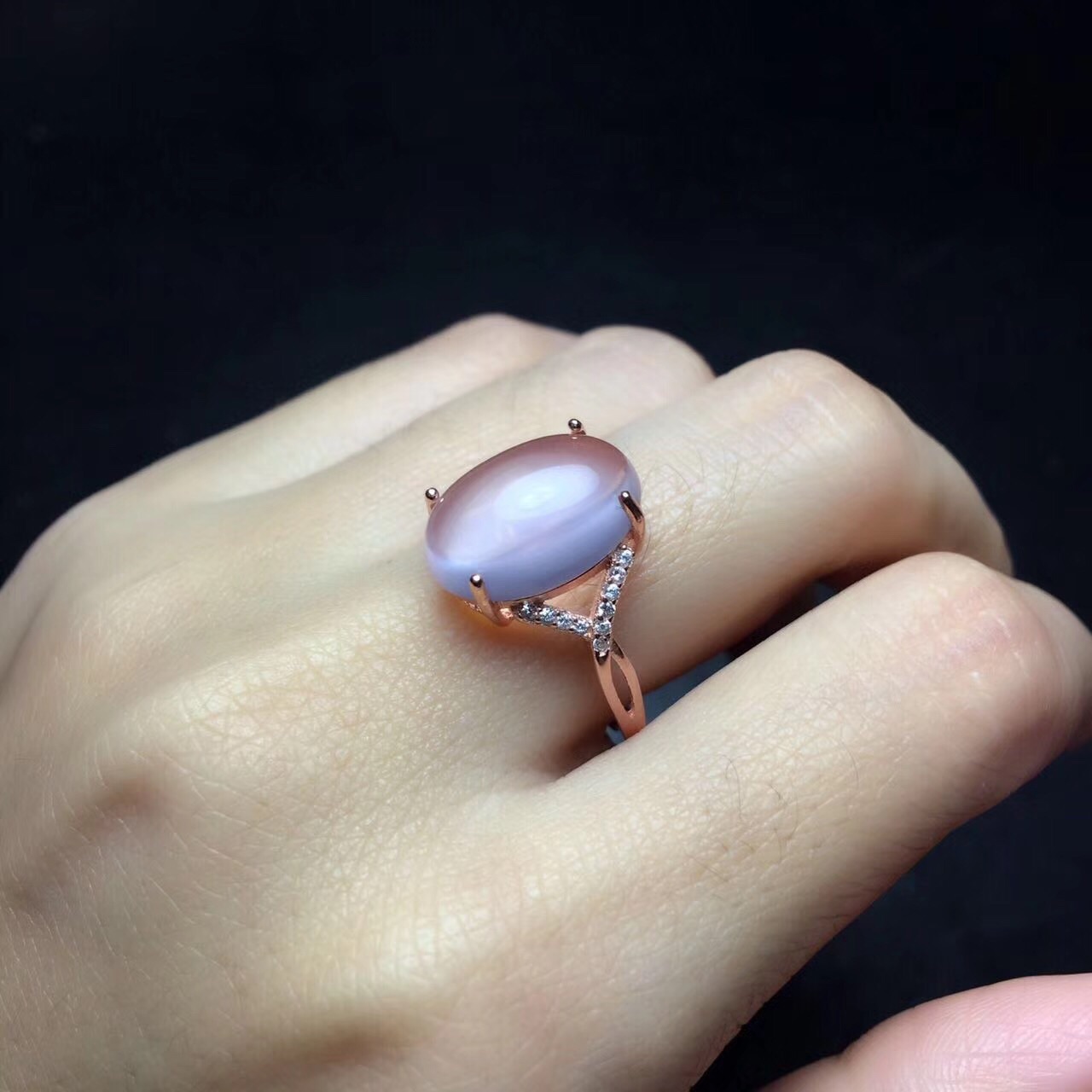 925纯银活口戒指空托镶嵌