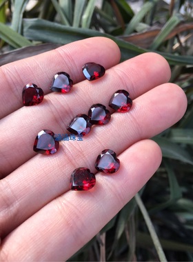 天然裸石戒面心形吊坠镶嵌