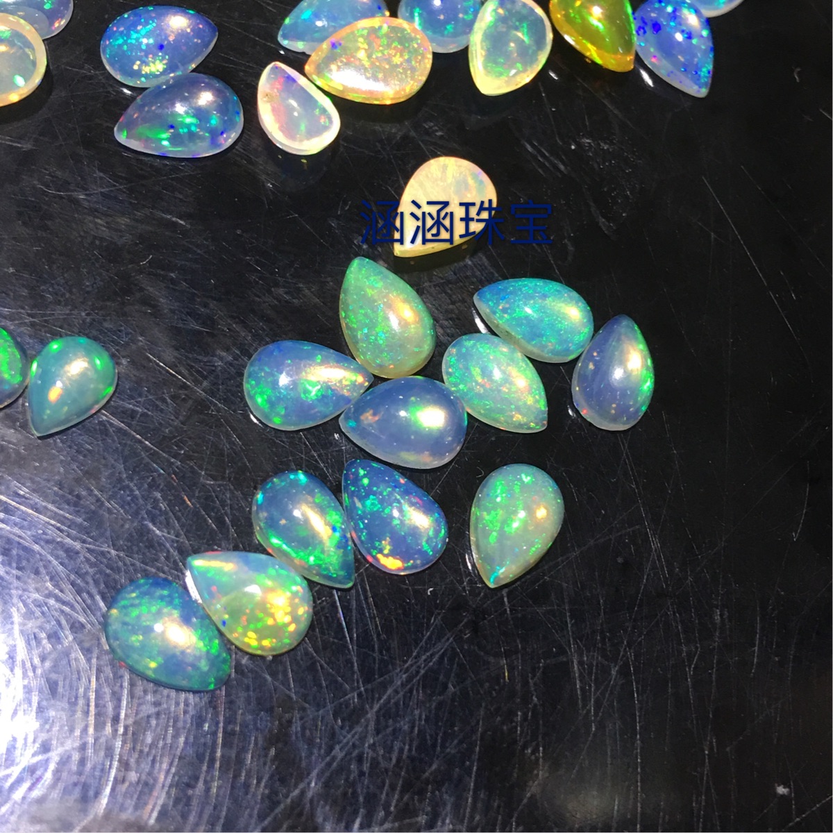 天然欧泊裸石戒面水滴3&times;54&times;65&times;76&times;87&times;9代镶戒指吊坠免费镶嵌