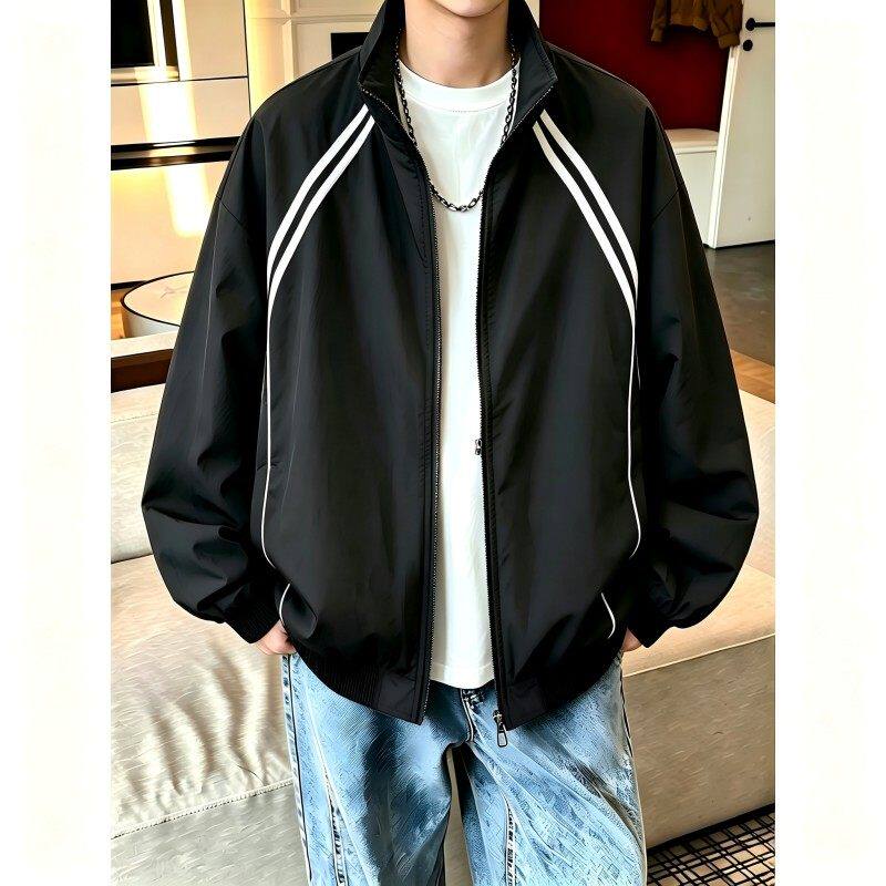 2026秋季新款品质夹克男螺纹立领美式飞行棒球服外套青年上衣褂子
