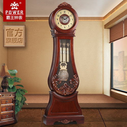 霸王机械别墅创意中式红木落地钟