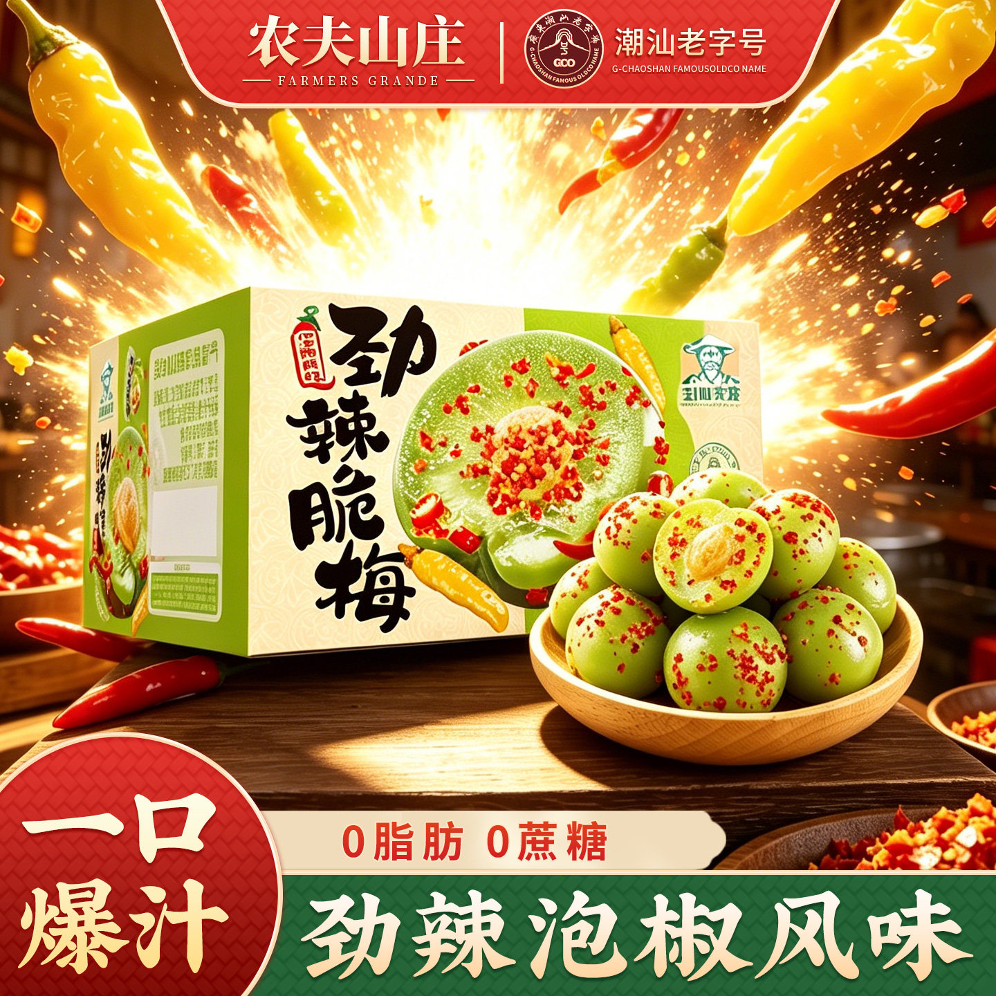 农夫山庄劲辣脆梅0脂0蔗糖泡椒味酸辣麻辣甘草脆青梅子酸甜小零食
