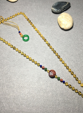 南红原创天然手工蜜蜡挂绳佛牌链