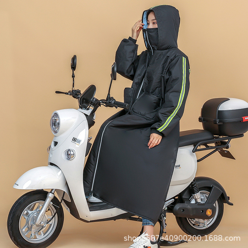 冬季防寒电动三轮车挡风被 防水防风罩加绒加厚骑行电瓶车挡风衣