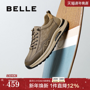 板鞋 百丽男鞋 25秋商场户外工装 男士 8VN01CM5 厚底内增高休闲运动鞋