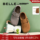 张凌赫同款百丽全麦吐司厚底全包勃肯鞋女新款内增高乐福单鞋子预