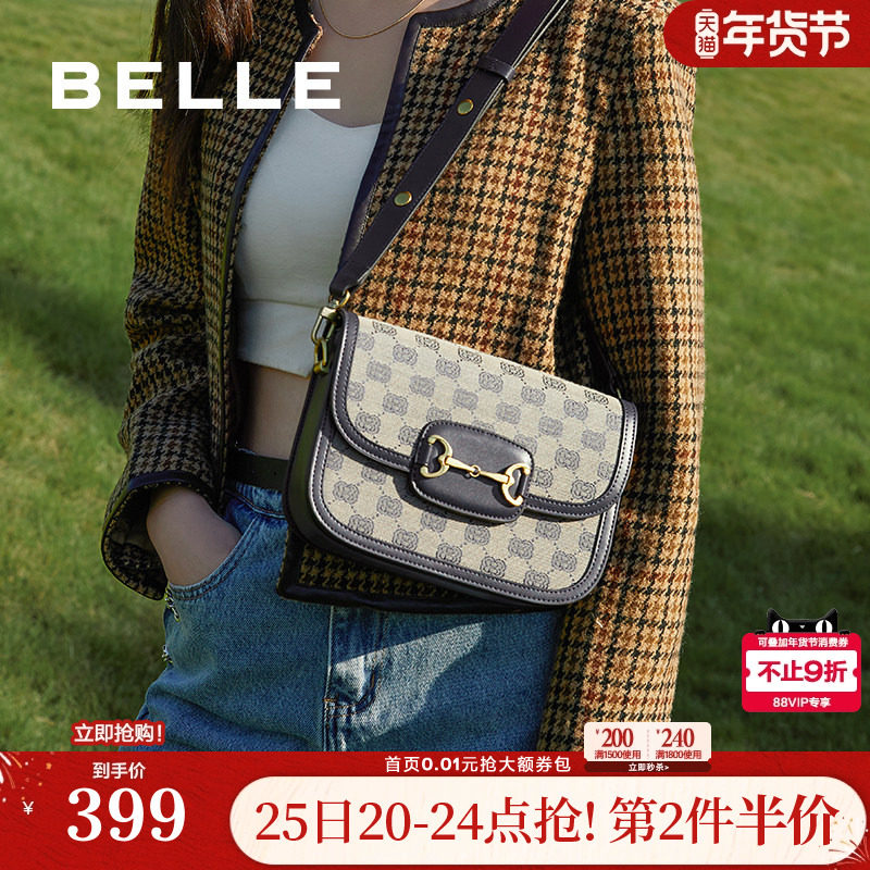 百丽包包女时光慢递新款斜挎包小方包高级老花通勤单肩包X5737AX2,箱包皮具/热销女包/男包,小方包,淘宝优惠券,粉丝福利购,淘宝优惠卷