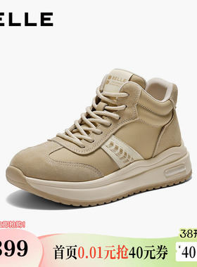 百丽女鞋复古高帮阿甘鞋新款厚底休闲运动鞋子E5V1DDD5