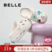 子厚底多巴胺洞洞鞋 夏季 新款 百丽女鞋 外穿包头拖鞋 D9E1DBL5