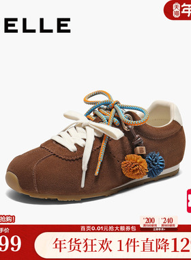 百丽薄底双鞋带阿甘芭蕾德训鞋女新款休闲运动鞋子E2M1DCM5