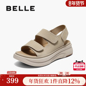 女士夏季 新款 厚底勃肯鞋 百丽休闲凉鞋 软底凉鞋 子D9J2DBL5
