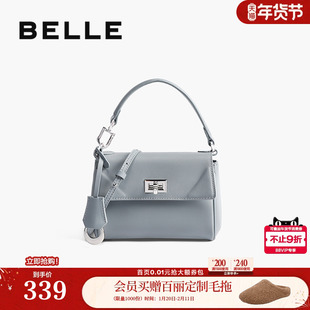 百丽包包女秋季新款高级通勤黑色单肩斜挎手提小方包F9979CX5