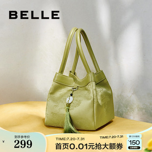 新中式 百麗女包包新款 刺繡斜挎包手提包水桶包X6963BX4