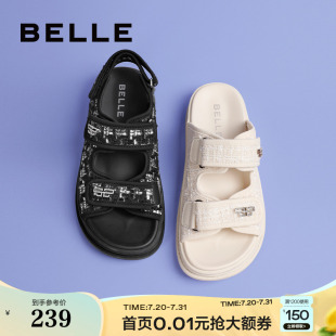 Z3N2DBL3 百丽魔术贴凉鞋 女新款 罗马凉鞋 女可外穿户外运动凉鞋
