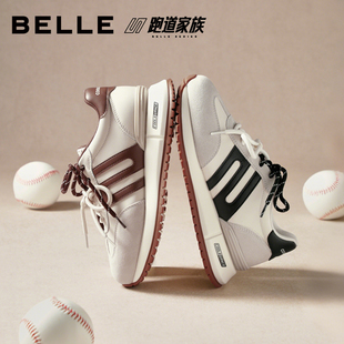 【胡可推荐】百丽女鞋复古小金甘跑道阿甘鞋女厚底增高运动休闲鞋