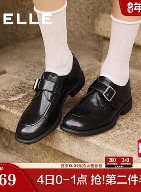 阿秋同款百丽时光旅人厚底乐福鞋新款小皮鞋深口单鞋子E1F1DAM6