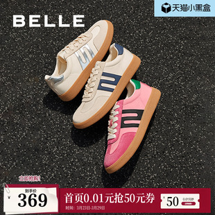 女鞋 舒适复古运动跑鞋 子新款 休闲鞋 Z7J1DAM5预 芭比粉鞋 百丽德训鞋