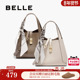百丽包包女真皮通勤菜篮子新年礼物妈妈手提斜跨水桶包BL828BX5