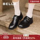 深口单鞋 阿秋同款 小皮鞋 新款 子E1F1DAM6 百丽时光旅人厚底乐福鞋