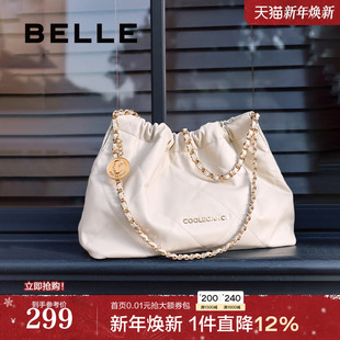 百丽包包女新款 托特包通勤小香风流浪包红色新娘婚包垃圾袋X6603A