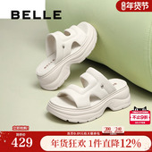 子增高厚底凉拖鞋 新款 妈妈鞋 百丽女鞋 沙滩可外穿休闲拖鞋 D6K1DBT5