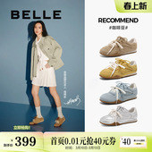 复古芭蕾德训鞋 新款 子3QS21CM5预 百丽咖啡豆休闲鞋 周雨彤孙千同款
