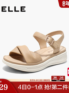 百丽厚底休闲凉鞋女2025夏季新款妈妈鞋子可外穿凉拖鞋子D6N2DBL5