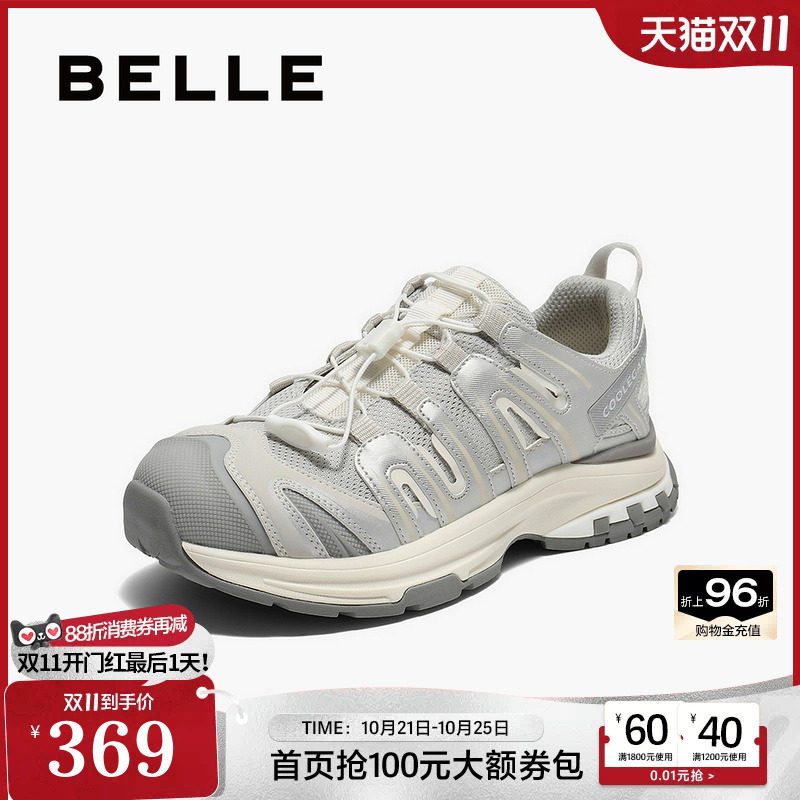 百丽女鞋子厚底增高老爹鞋女秋季新款休闲运动鞋子E2C1DCM5