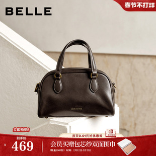 百丽包包女新款商场同款新年礼物斜跨牛皮手提波士顿包BL861DX5