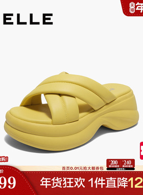 百丽女鞋子厚底增高拖鞋夏季新款舒适可外穿休闲沙滩鞋B2477BT5