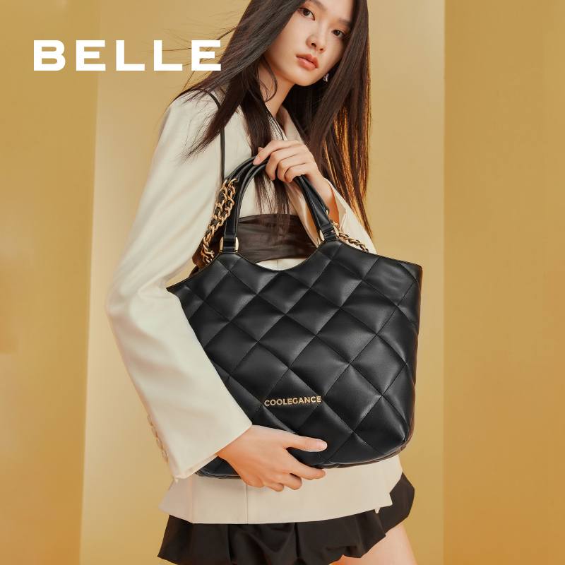 托特包菱格包小香风百丽手提包