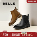 加绒保暖短靴B7D1DDD4 靴厚底羊皮切尔西靴冬季 百丽女靴子新款 时装
