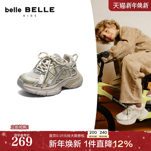 运动休闲鞋 新款 50756C85 厚底男女中童鞋 百丽星河轨迹银色老爹鞋