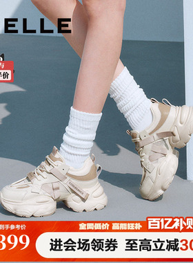 百丽女鞋运动厚底银灰色老爹鞋新款增高鞋运动休闲鞋D5D1DBM5