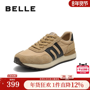 百丽男鞋厚底休闲德训运动鞋男士25秋新商场款慢跑阿甘鞋D5V03CM5