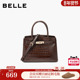 百丽包包女25新鳄鱼牛皮通勤大容量铂金包单肩斜挎手提包X7429DX5