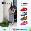 百丽跑道方程式 2025新款 周雨彤同款 赛车鞋 子预 薄底红色德训鞋 女鞋