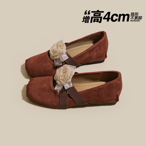 【隐形增高4CM】玛丽珍浅口单鞋